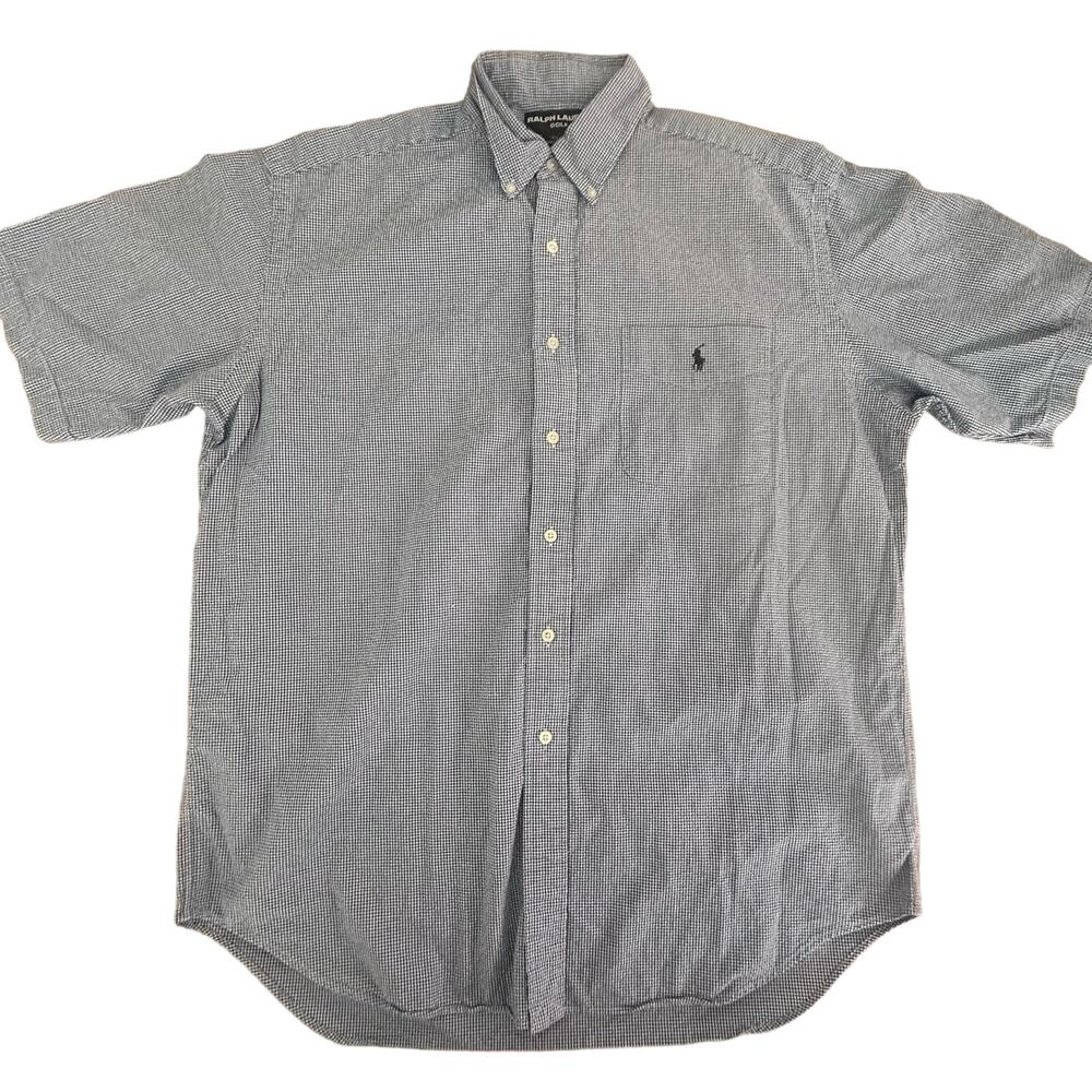 Ralph Lauren|SS Classic Fit Button Up|White/Blue SeerSucker Stripe|SZ‎ L